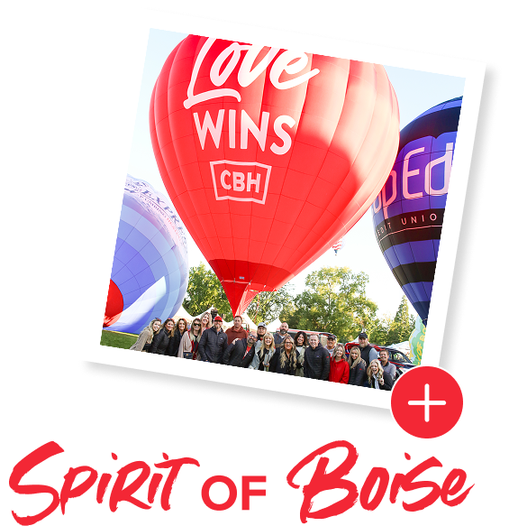 Spirit of Boise - Red CBH branded hot air balloon