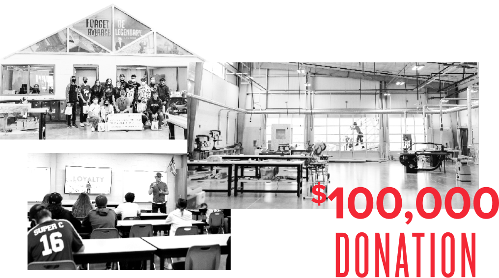 $100,000 Donation - Images of construction education facilities