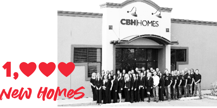 1000 New Homes and CBH Employees standing in front of CBH Office