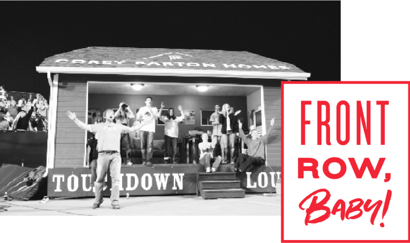 Front Row, Baby! Image of touchdown lounge at Boise State